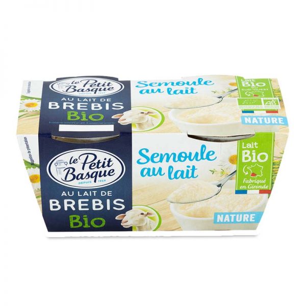 semoule au lait de brebis bio nature Le Petit Basque