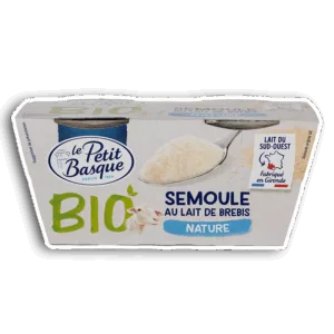 Semoule au lait de brebis nature bio Le Petit Basque