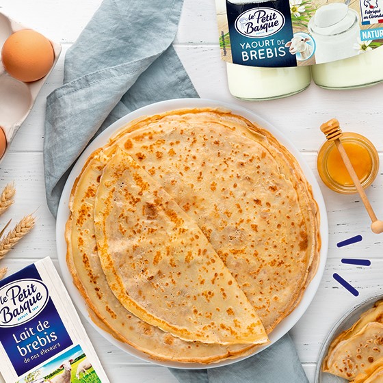 recette au lait de brebis : crêpes au yaourt et au lait de brebis