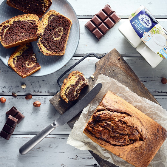 recette au lait de brebis : gâteau marbré au chocolat