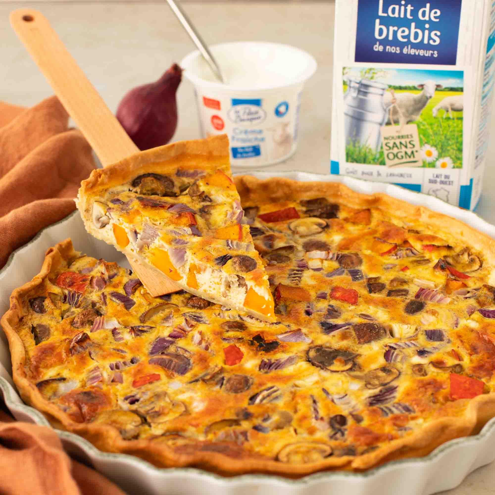 recette au lait de brebis : quiche automnale