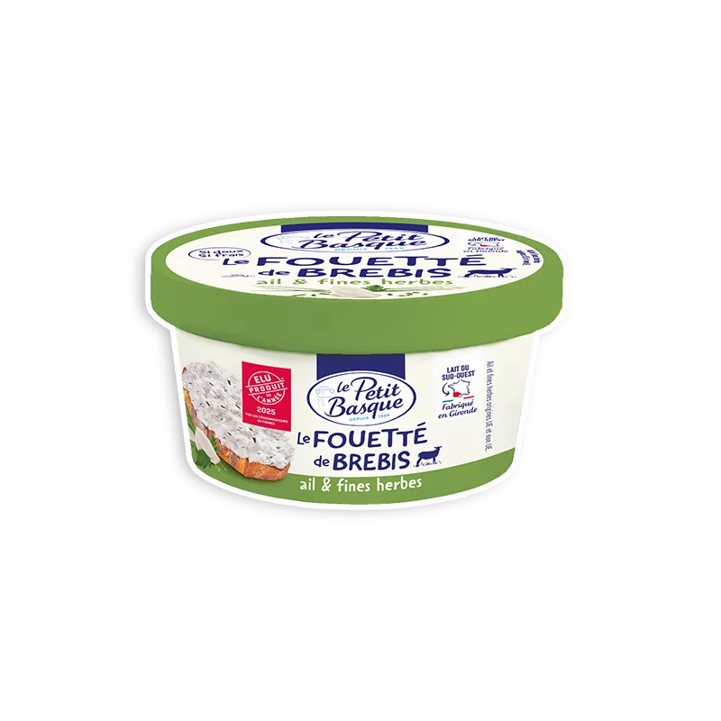Fromage fouetté Le Petit Basque Ail et Fines Herbes, élu produit de l'année