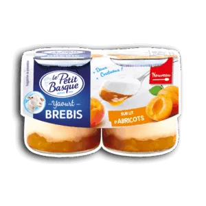 Yaourts Le Petit Basque sur lit d'abricots